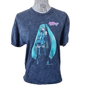 Hatsune Miku Anime acid wash size m/l t shirt japanese anime cosplay manga